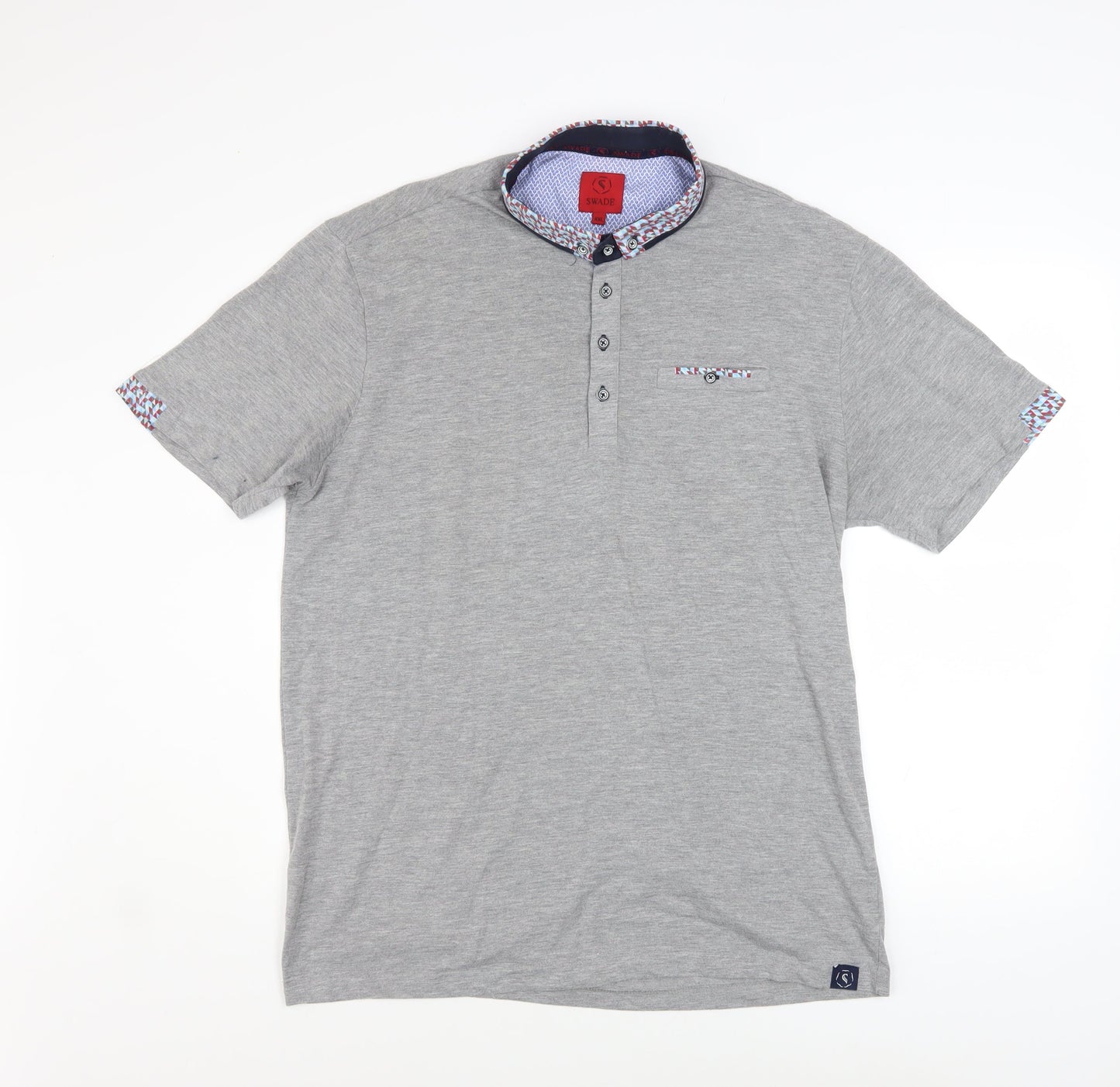 Swade Men’s Grey 2XL Regular Fit Collared Short Sleeve Polo Shirt