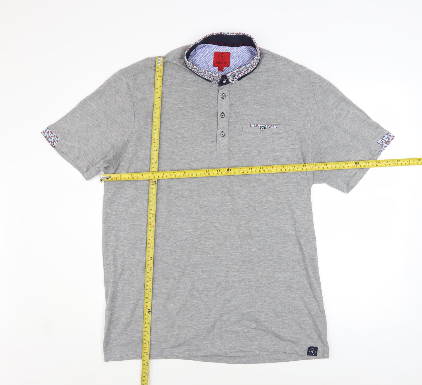 Swade Men’s Grey 2XL Regular Fit Collared Short Sleeve Polo Shirt