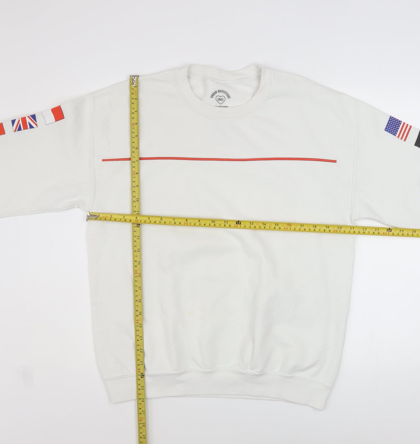 Urban Outfitters Mens White M Pullover Flag Graphic Sweatshirt