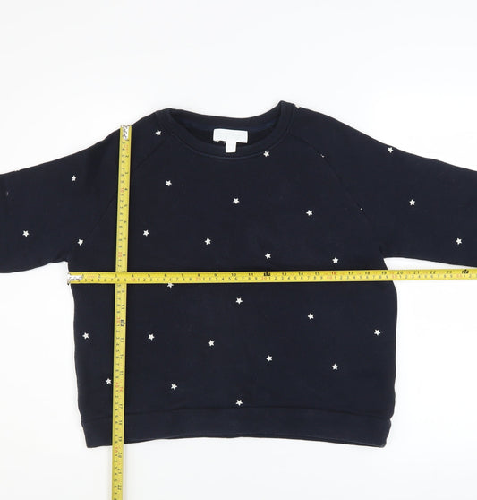 The White Company Women Navy Cotton Star Print Sweatshirt Size 12