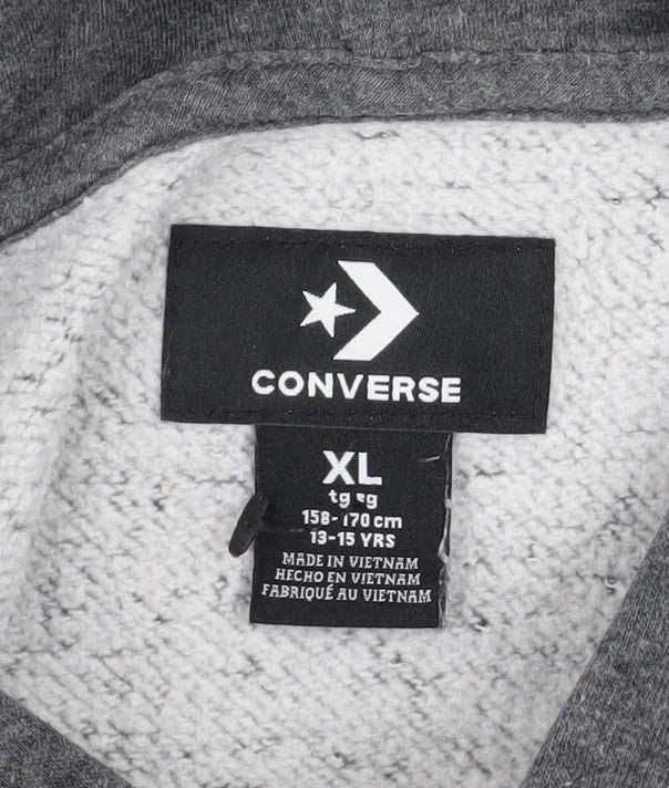 Converse Boys Grey Pullover Hoodie XL 13-15 Years Fleece All Star Logo