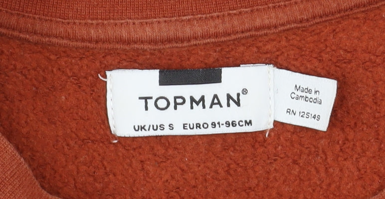 Topman Men’s Brown Pullover Sweatshirt Size S Regular Fit