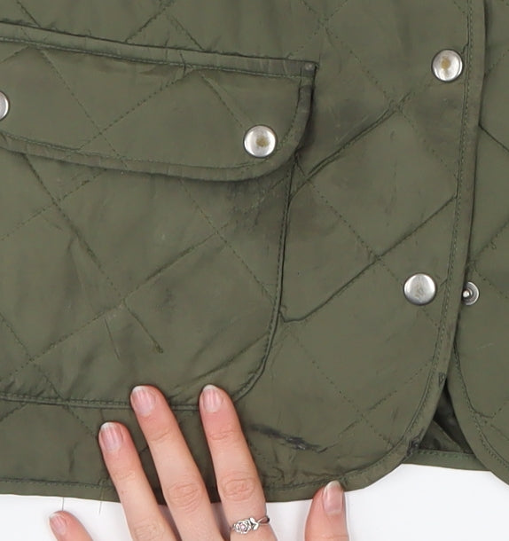 Miss 19 Women's Green Quilted Mid-Length Jacket Size 14