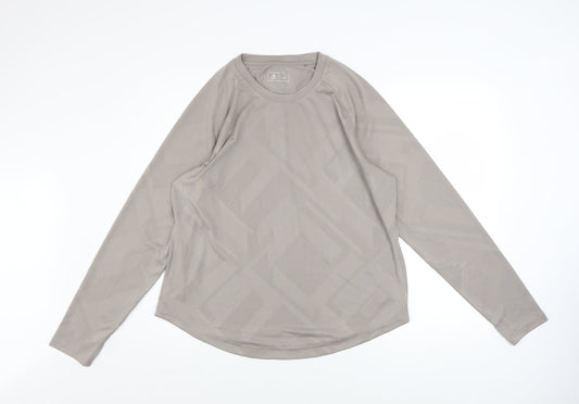 Next Men's Beige Long Sleeve Performance Workout T-Shirt L
