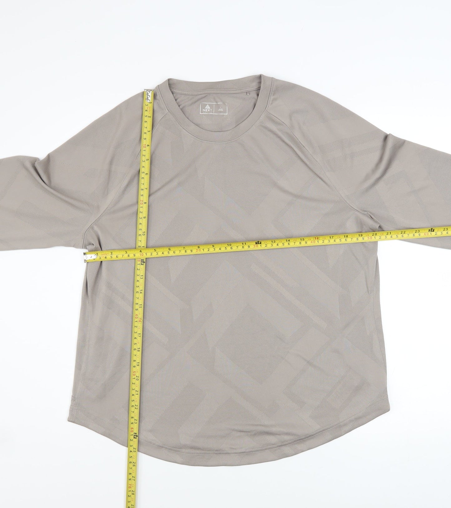 Next Men's Beige Long Sleeve Performance Workout T-Shirt L