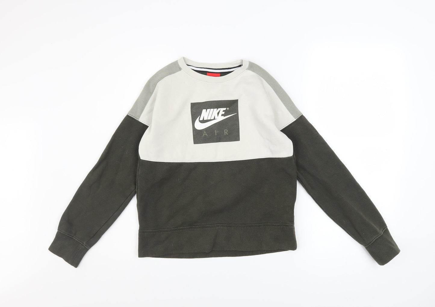 Nike Boys Grey Colourblock Pullover Sweatshirt 10-12 Years