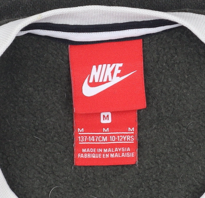Nike Boys Grey Colourblock Pullover Sweatshirt 10-12 Years