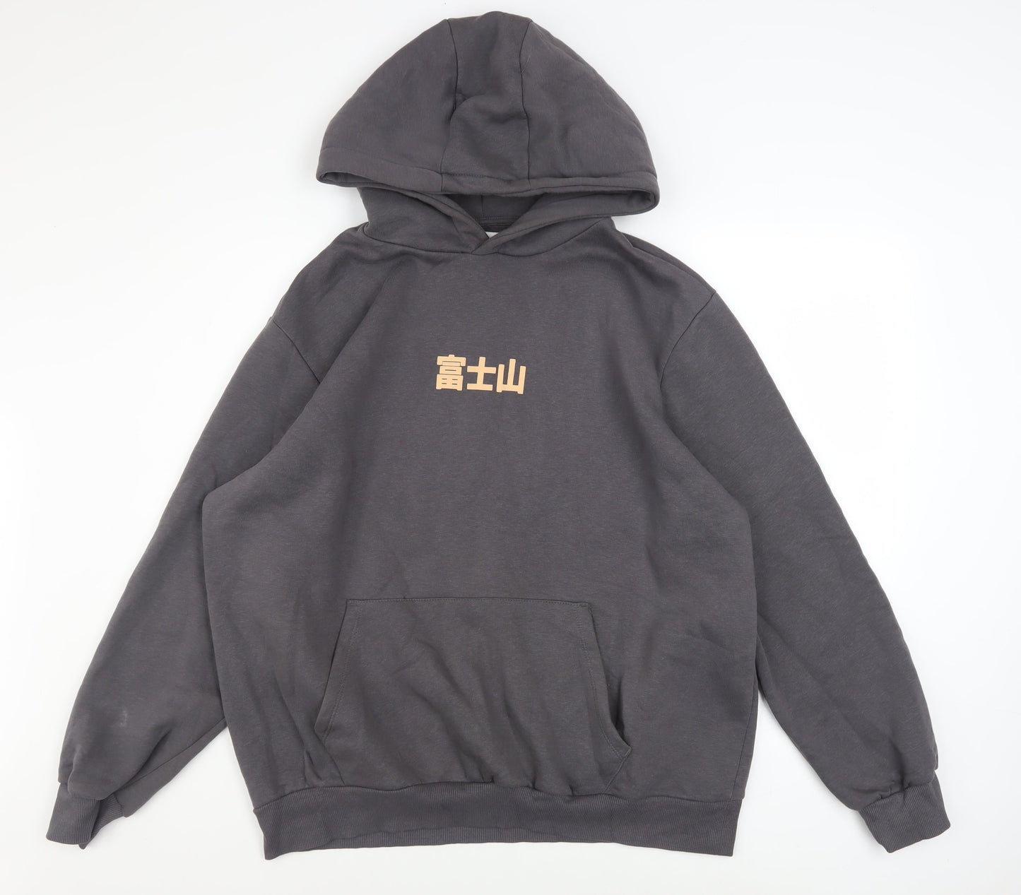 Primark Men's Grey Pullover Hoodie XL Japanese Art Print