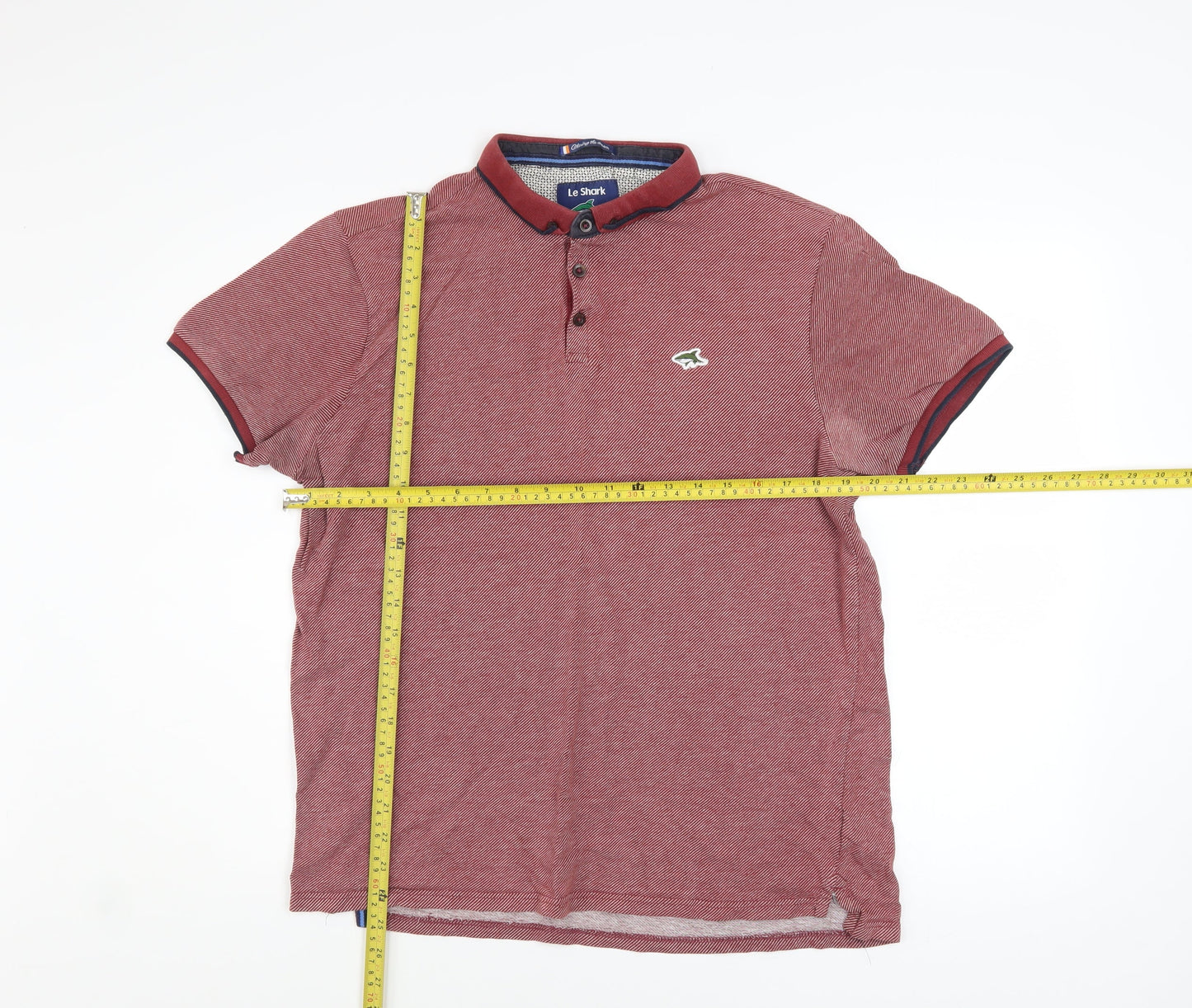 Le Shark Men's Red Polo Shirt Large Cotton Blend Short Sleeve