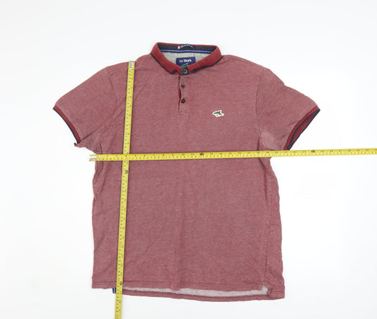 Le Shark Men's Red Polo Shirt Large Cotton Blend Short Sleeve