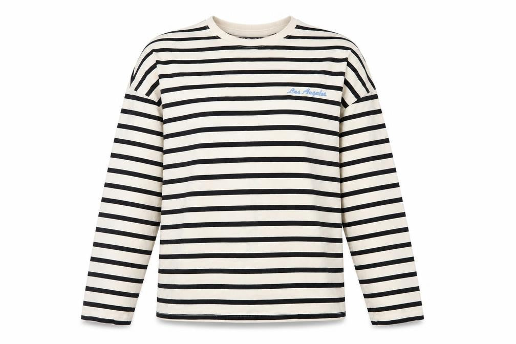 Dunnes Women’s Ivory & Black Striped Cotton Pullover Sweatshirt Size S