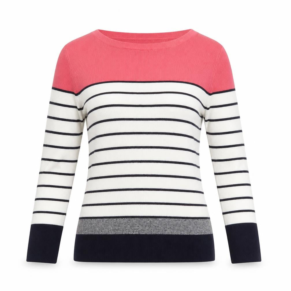 Oasis Women's Multicoloured Striped Boat Neck Knit Jumper M