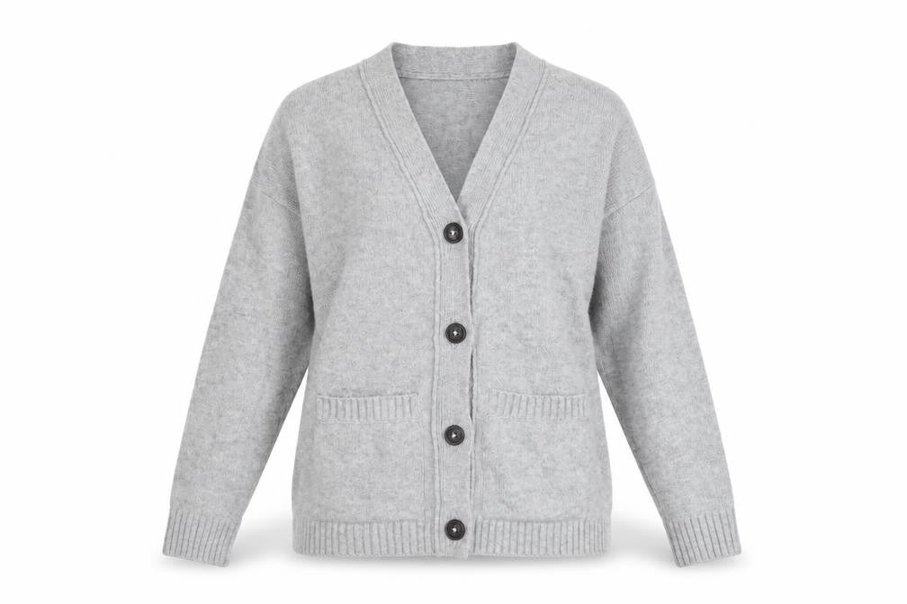 Dunnes Women’s Grey V-Neck Button Knit Cardigan XS