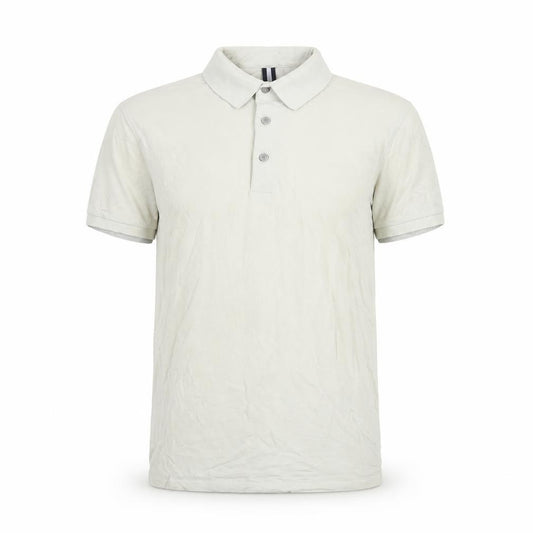 PROF JOMO Men's Ivory Cotton Elastane Short Sleeve Polo Shirt Medium