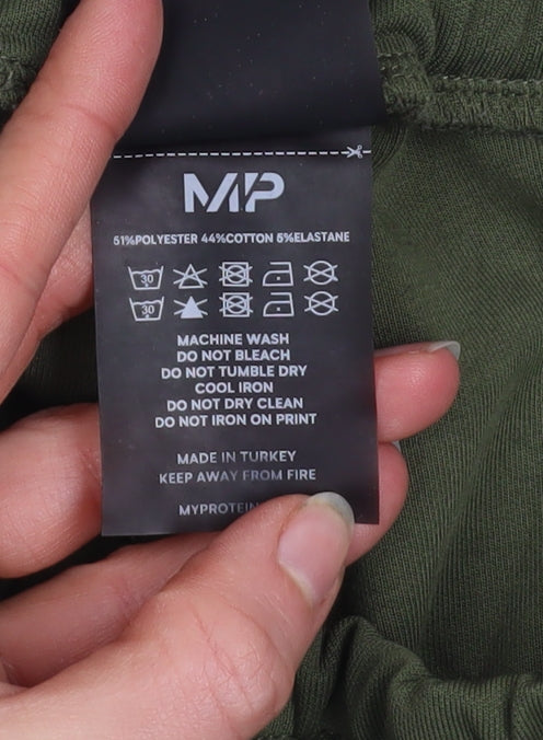 Myprotein Men's Green Athletic Gym Shorts Size L Drawstring Pockets
