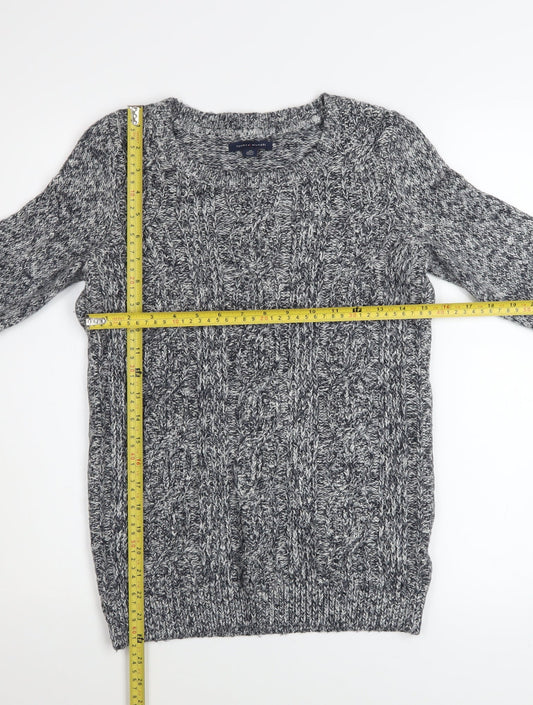 Tommy Hilfiger Women’s Grey Cable-Knit Crew Neck Jumper XS