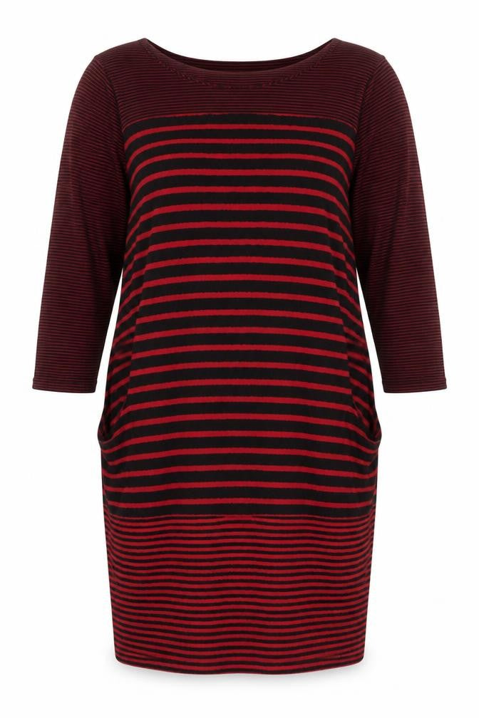 Roman Originals Women Red Black Stripe Shift Dress Size 18