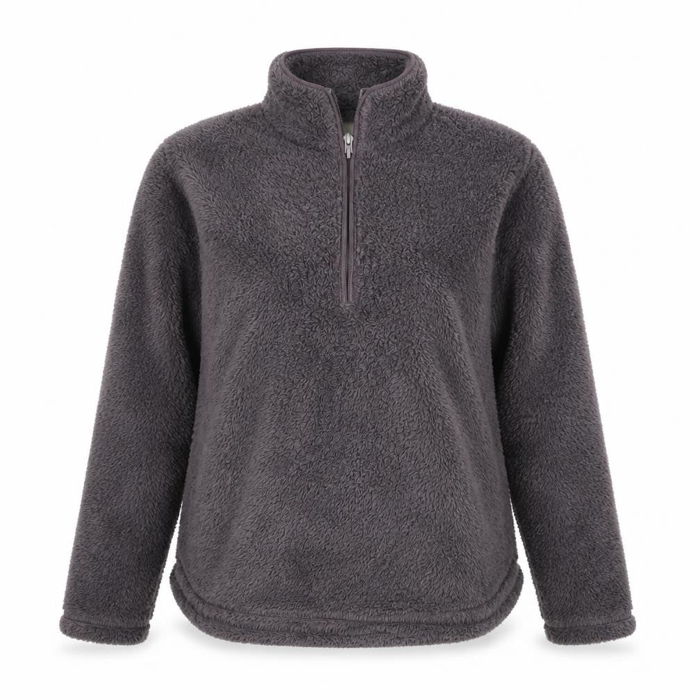 H&M Women Grey 1/2 Zip Fleece Pullover Sweatshirt Size S