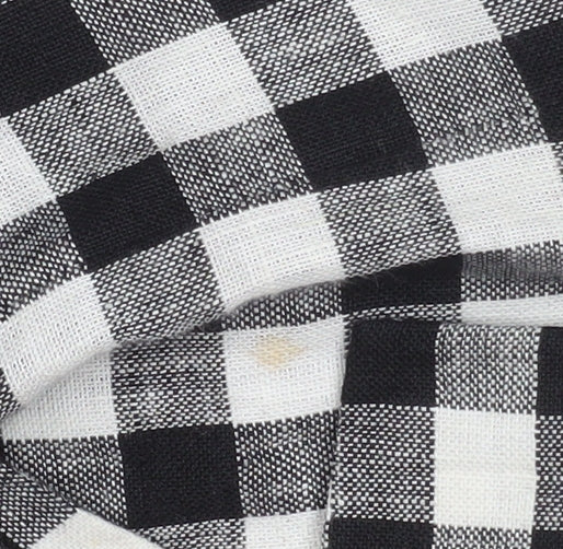 CC Petite Black & White Check Linen Blazer Size 16 Petite