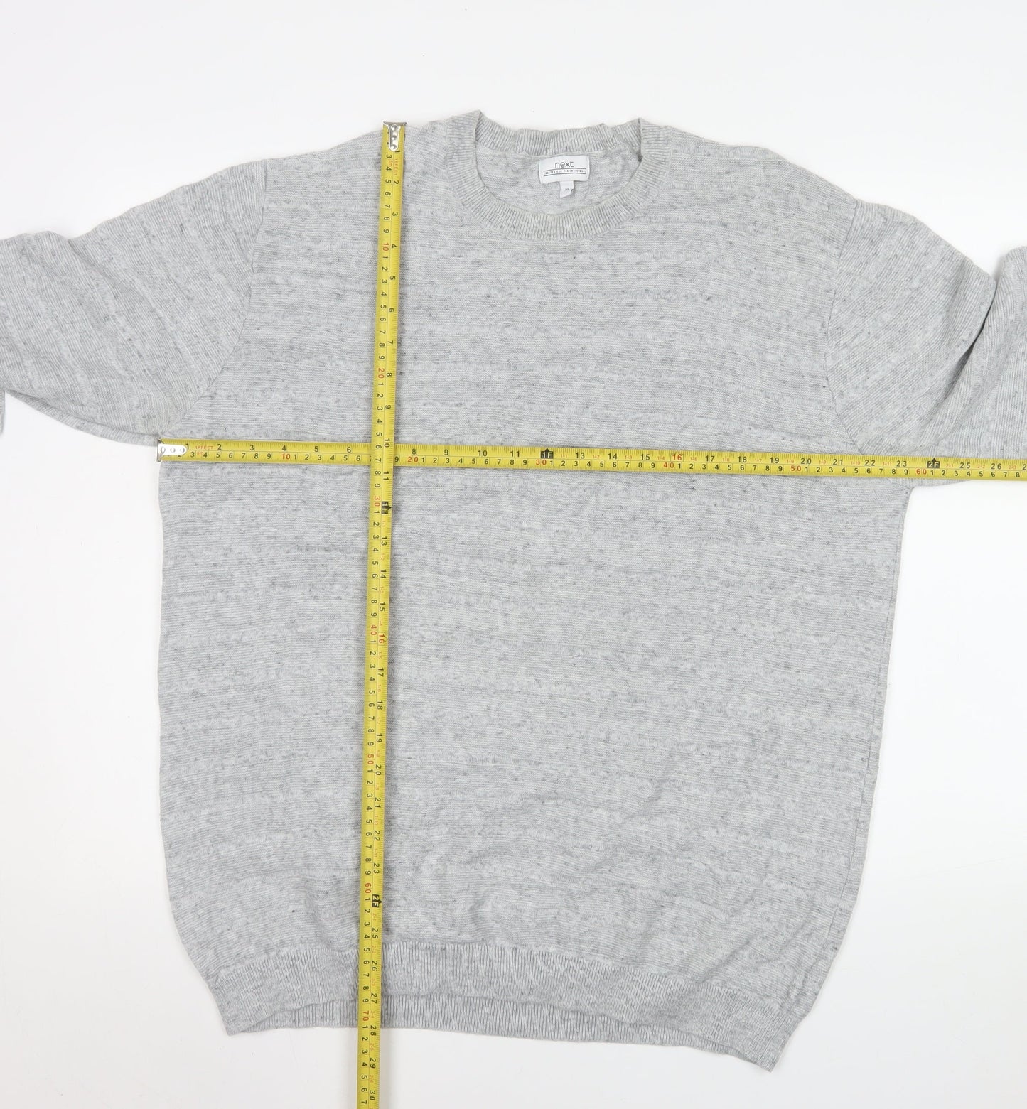 Next Men’s Grey Cotton Crew Neck Pullover Sweatshirt XL