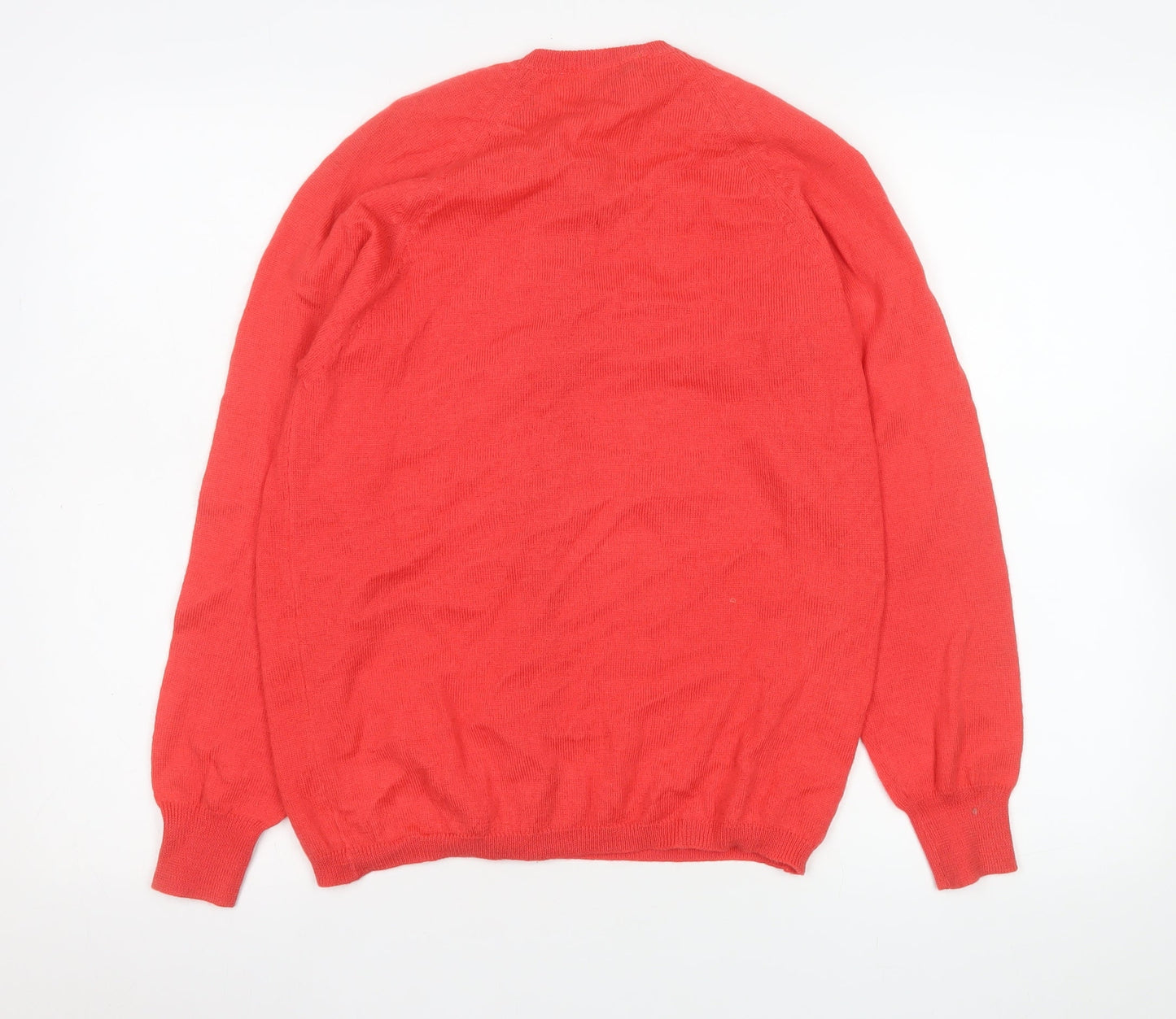 Austen Bryars Womens Red Wool Cardigan Size 14 Vintage Crew Neck