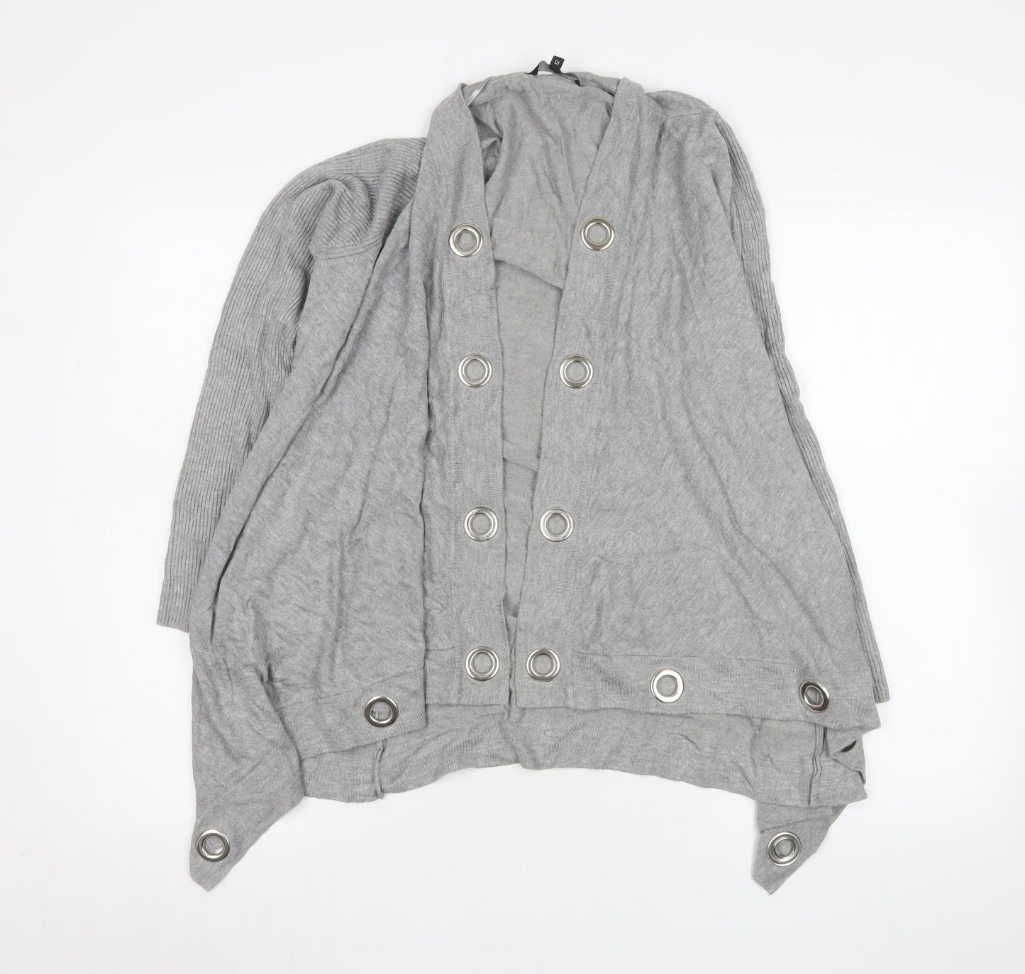 Star by Julien Macdonald Grey Knit Coatigan Women Size 12 Button Detail