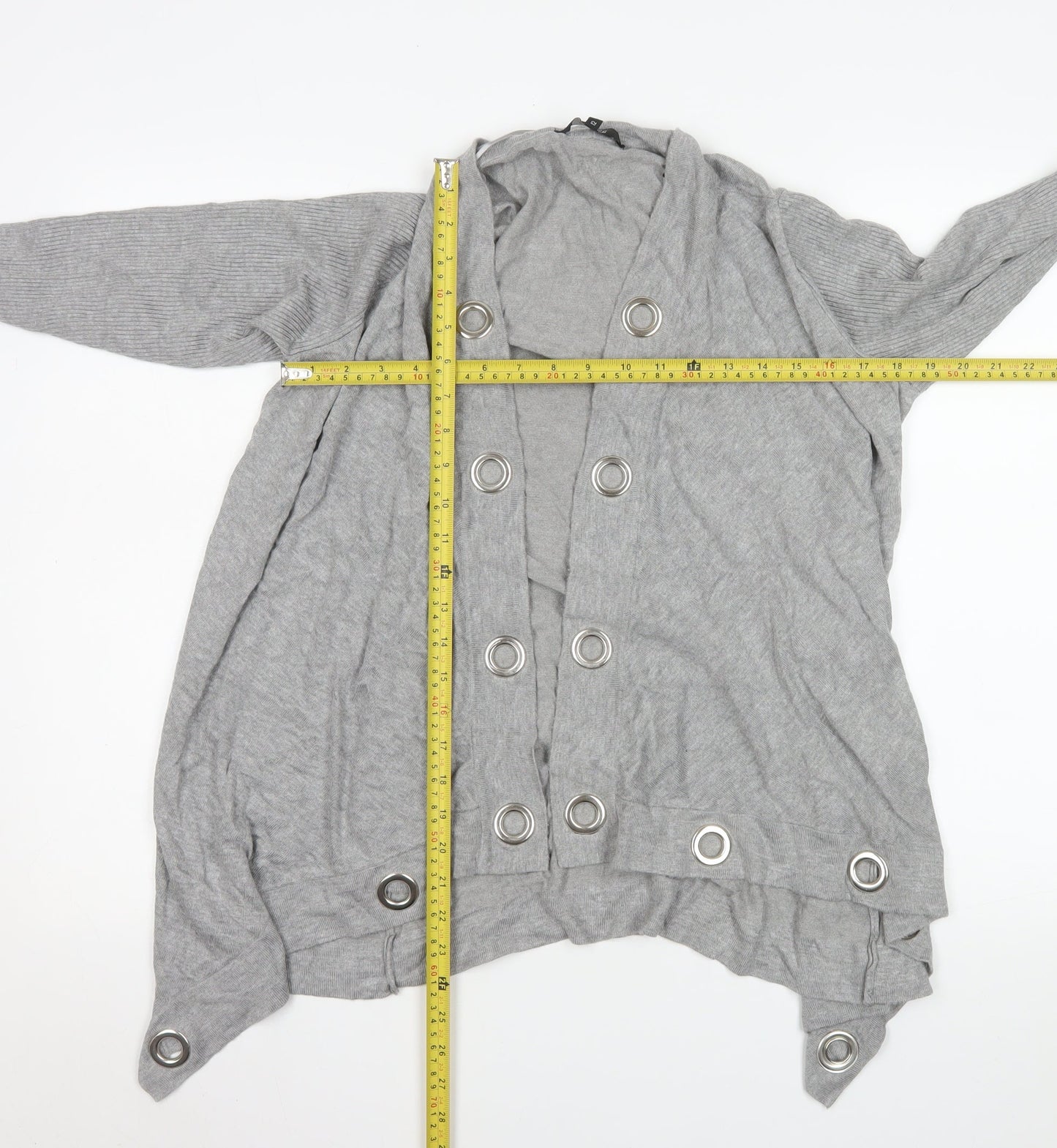 Star by Julien Macdonald Grey Knit Coatigan Women Size 12 Button Detail