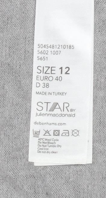 Star by Julien Macdonald Grey Knit Coatigan Women Size 12 Button Detail