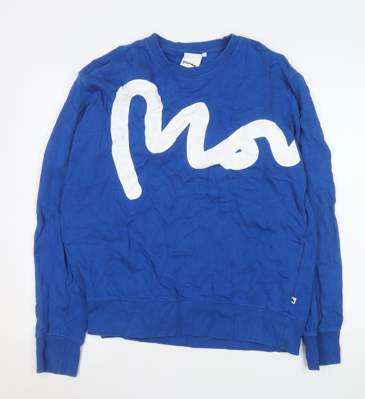 Money Men's Blue XL Pullover Logo Crew Neck Sweatshirt