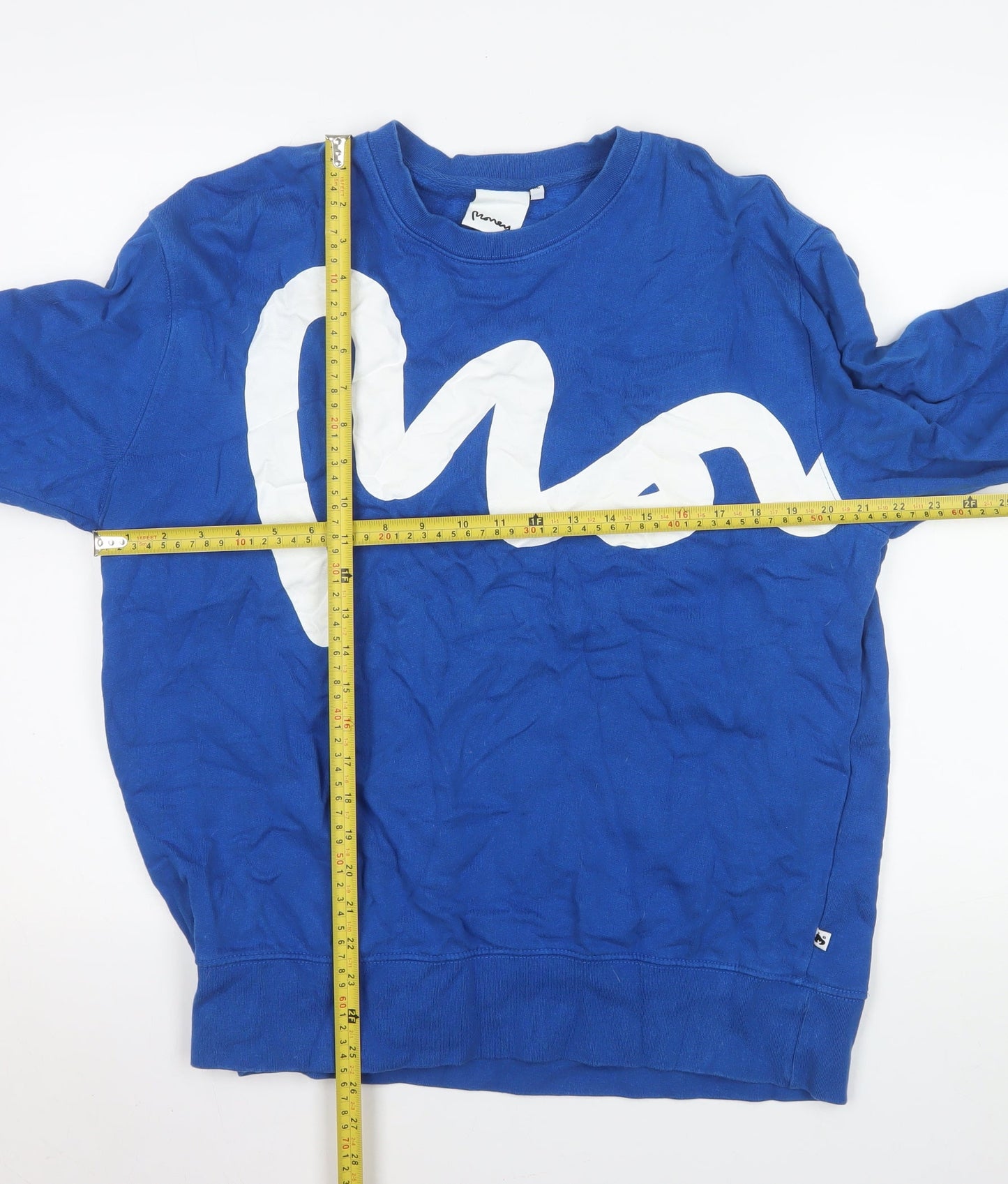Money Men's Blue XL Pullover Logo Crew Neck Sweatshirt
