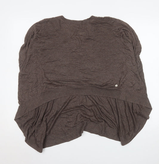 Firetrap Womens Brown V-Neck Tunic Knit Top Size S