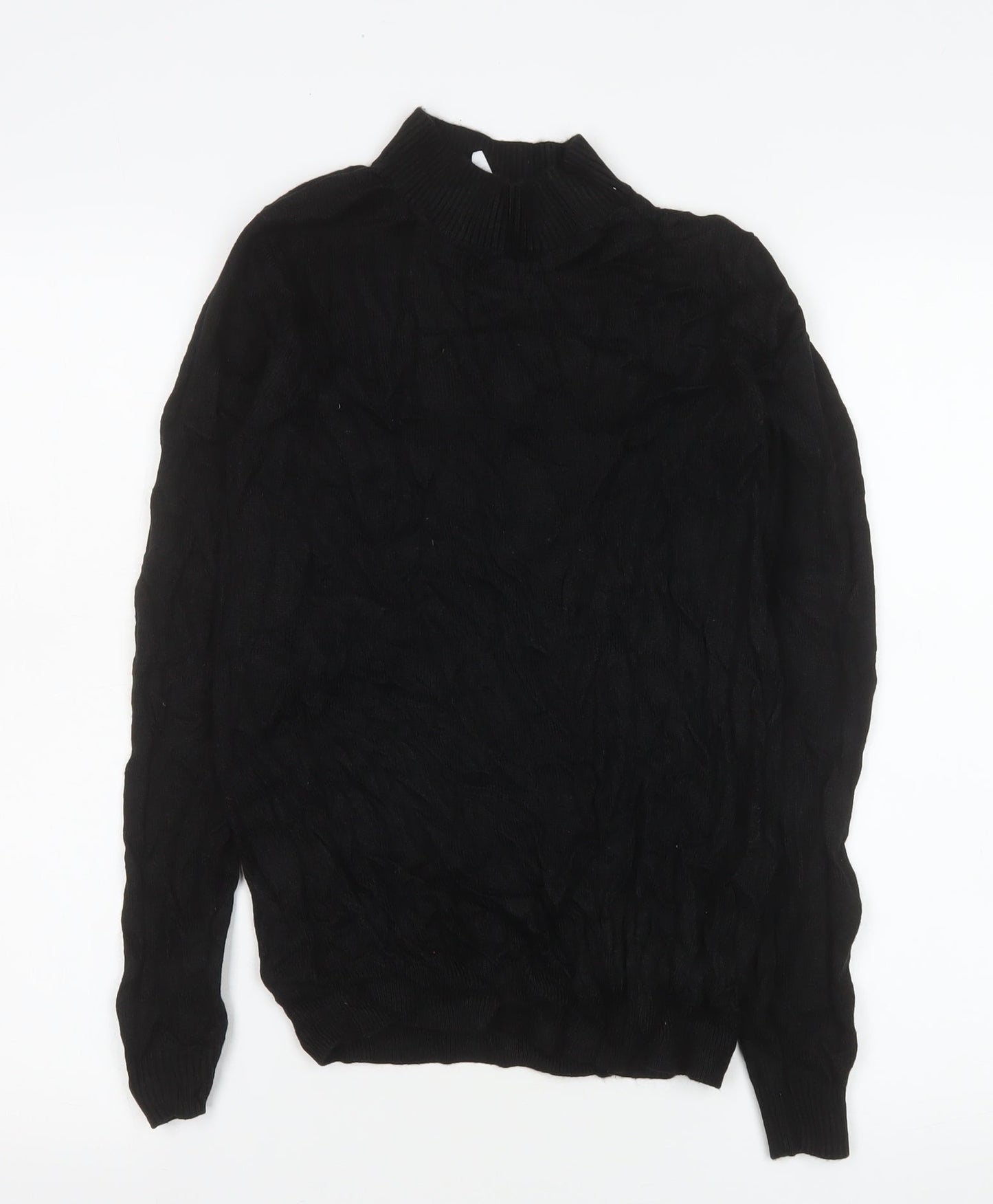 Collusion Women’s Black Mock Neck Knit Jumper Size 10 Acrylic