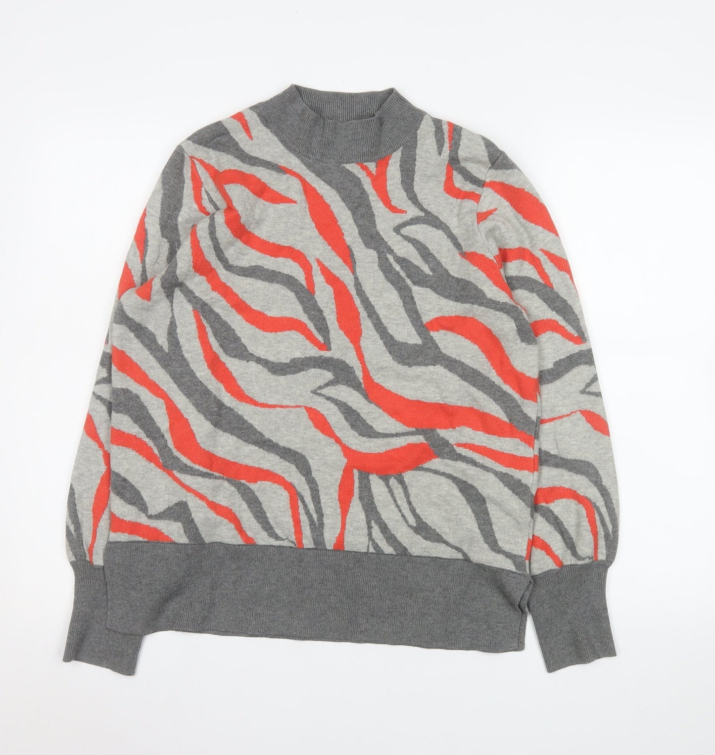 Marks and Spencer Women Grey Animal Print Pullover Sweatshirt Size L