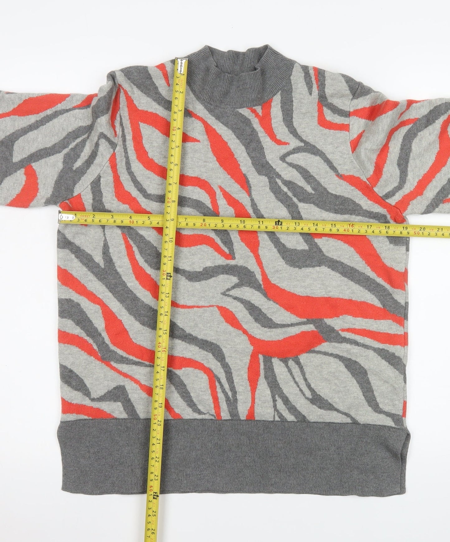 Marks and Spencer Women Grey Animal Print Pullover Sweatshirt Size L