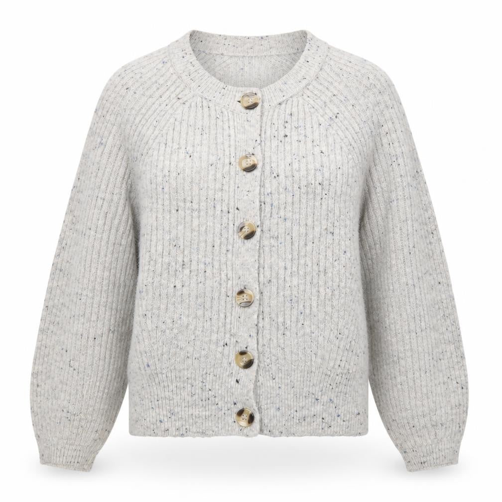 Marks and Spencer Women’s Grey Ribbed Button Cardigan Size L