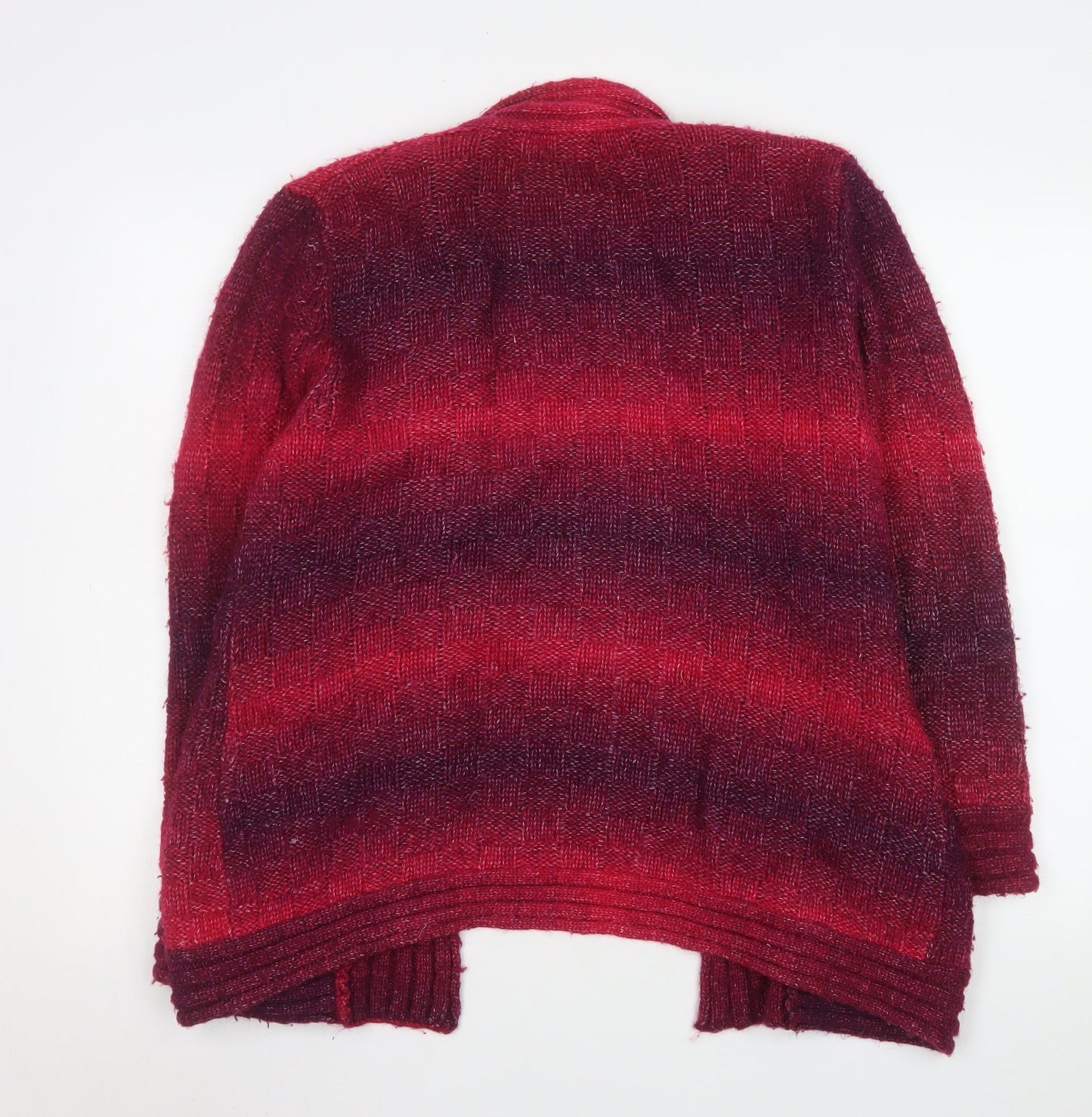 CC Petite Women's Red Wool Blend Open Cardigan L