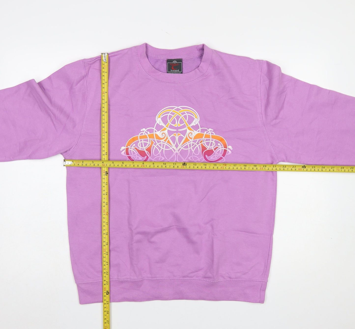 Celtic Ireland Women's Purple Graphic Pullover Sweatshirt Size M