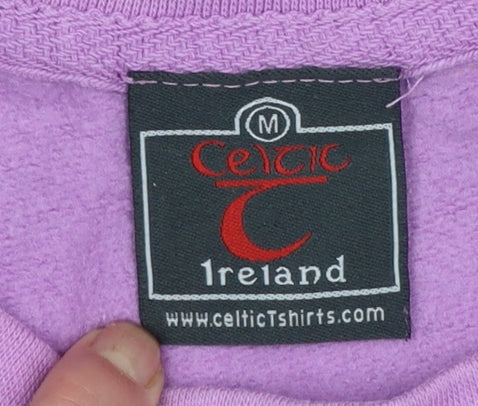 Celtic Ireland Women's Purple Graphic Pullover Sweatshirt Size M