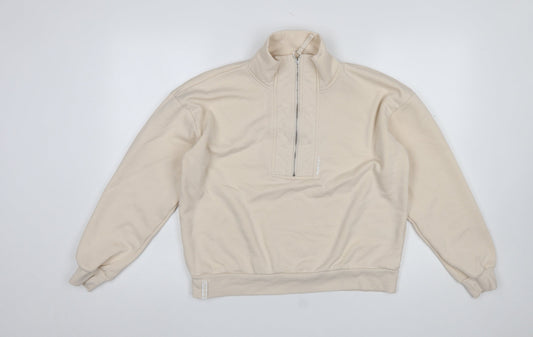 Bekkin Women's Beige 1/2 Zip Pullover Sweatshirt Size M