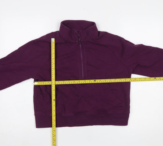 Gym+Coffee Women's Purple 1/2 Zip Pullover Sweatshirt Size S