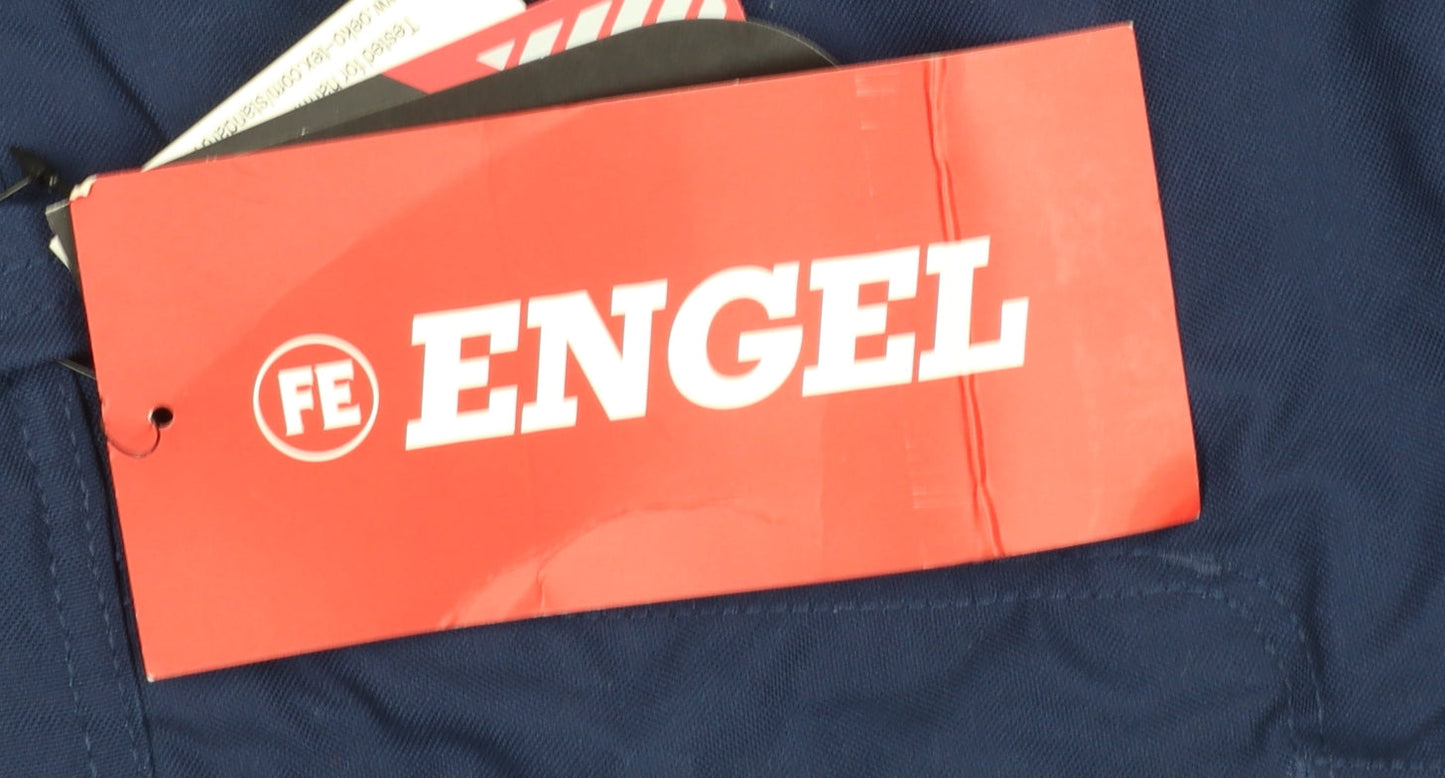 Engel Men's Blue Cargo Work Trousers Size 39.5 Regular Polyester Cotton