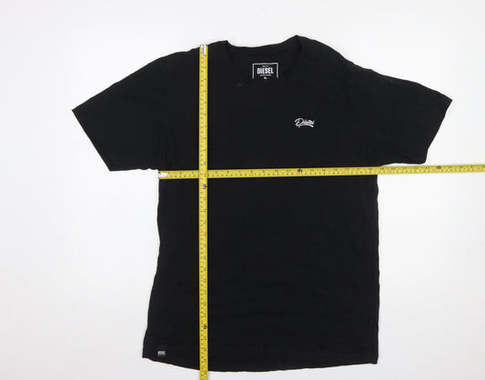 Diesel Men's Black XL Crew Neck Cotton Logo T-Shirt