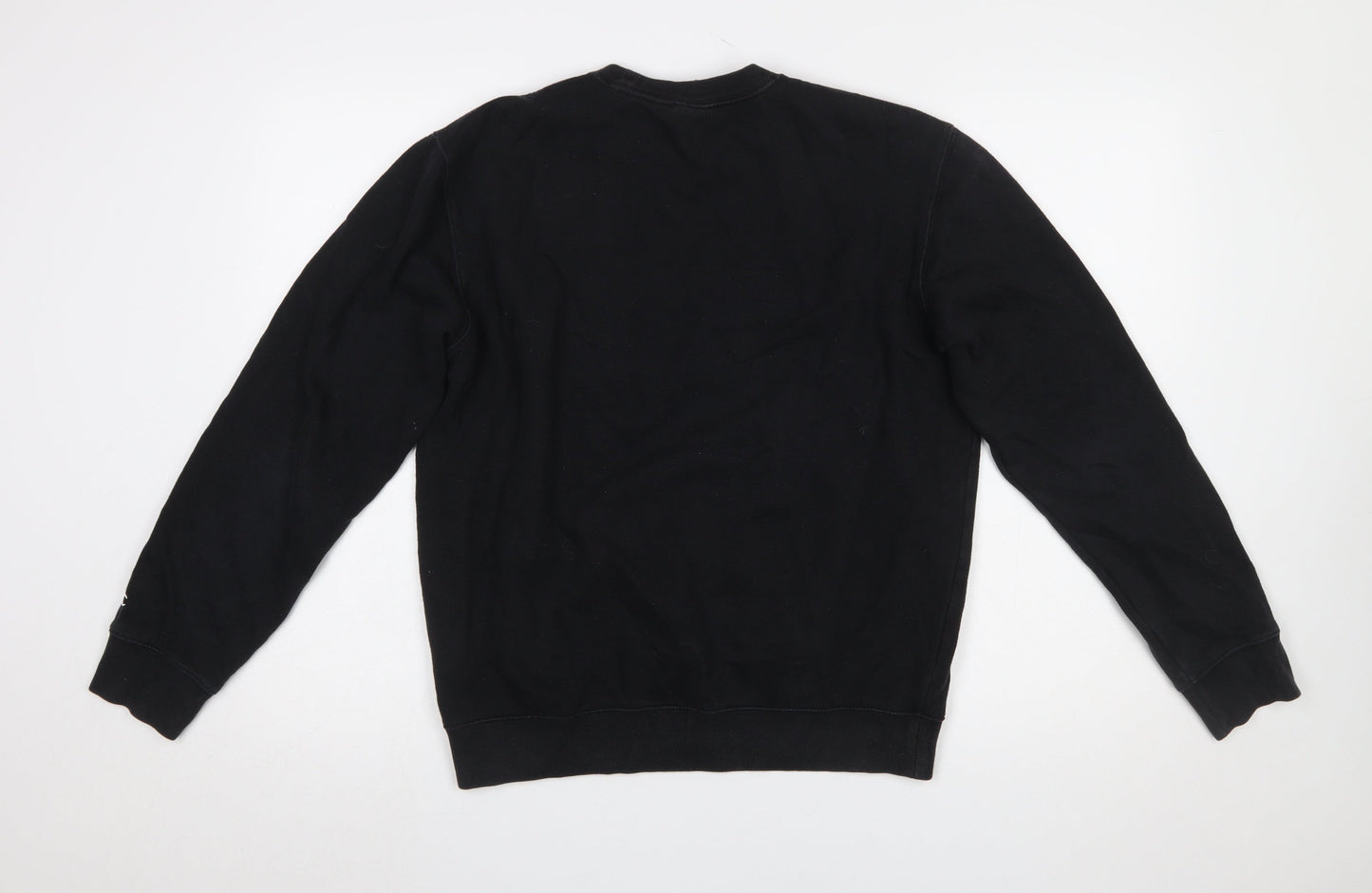 Champion Men's Black Medium Pullover Sweatshirt Crew Neck Logo Fleece
