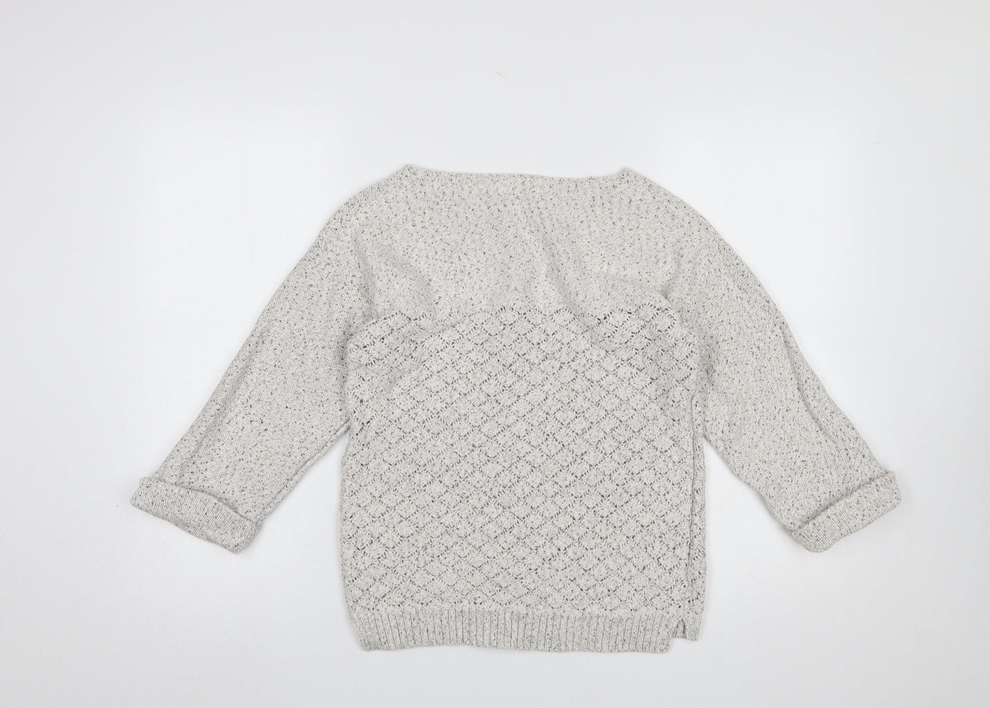 FatFace Women’s Ivory Cotton Knit Jumper Size 12 Crew Neck Pullover