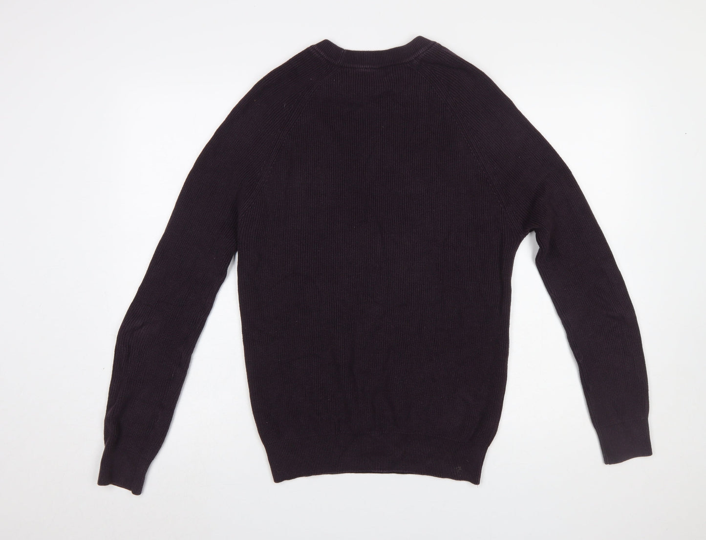 Zara Men Black Cotton Crew Neck Pullover Jumper Size S