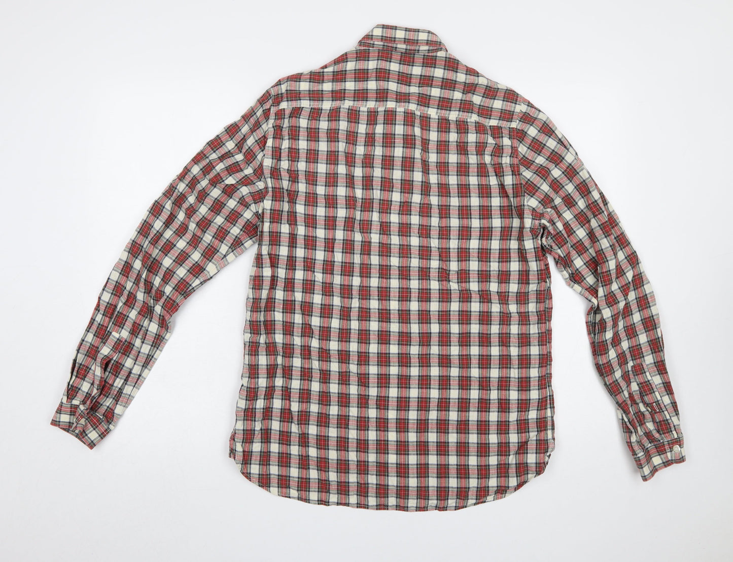 Shore Leave Men's Red Check Long Sleeve Button-Up Shirt Size M