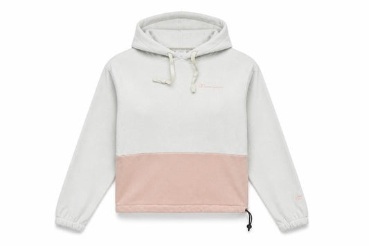 Champion Women’s Grey and Pink Pullover Hoodie Small with Drawstring Hem
