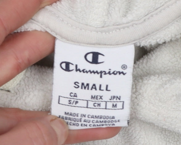 Champion Women’s Grey and Pink Pullover Hoodie Small with Drawstring Hem