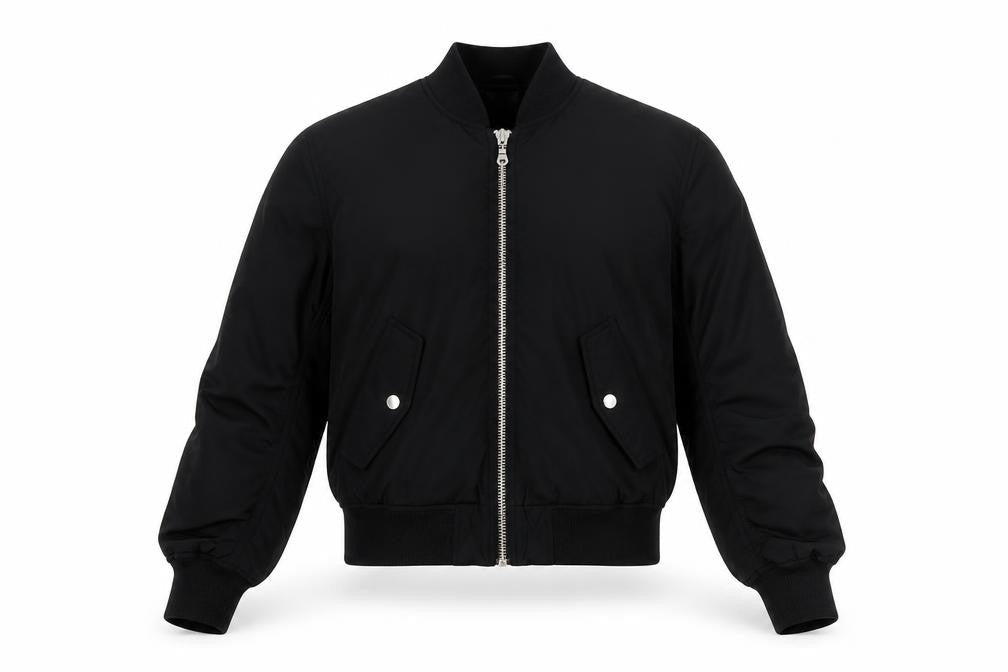 H&M Women Black Bomber Jacket Size 6 Polyester Lined Zip Short Casual