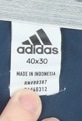 Adidas Men’s Blue Chino Trousers 40x30 Regular Fit Stretch